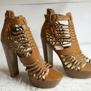 New JUSTFAB Helena Woven Platform Sandals (NO Box)
